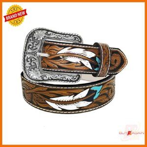Western Belt with Removable Buckle, 1.5" Wide, Unisex, 30-33" Waist